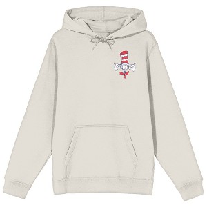 The Cat In The Hat With A Tip Of His Hat Adult Sand Long Sleeve Hooded Sweatshirt - 1 of 4
