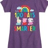 Girls' - Peppa Pig - 100 Days Smarter Fitted Short Sleeve Graphic T-Shirt - 2 of 4
