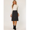 INSPIRE CHIC Women's High Waist Faux Suede Knee Length A-Line Skirts - 4 of 4