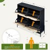 Rattan Shoe Storage Cabinet, Entryway Shoe Cabinet with 4 Flip Doors, Freestanding Shoe Rack with 3 Position Adjusted and Removable Shelves for - 2 of 4