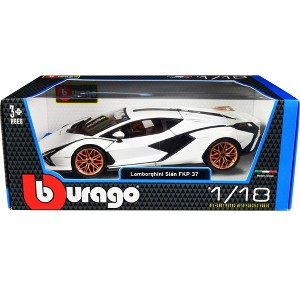 Lamborghini Sian FKP 37 White with Copper Wheels 1/18 Diecast Model Car by Bburago - 1 of 3
