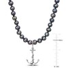EVERLY JEWELRY |Sterling Silver 7-7.5mm Black Cultured Freshwater Pearl Men's Necklace with Large Lobster Clasp - 19 in. + 2 in extender - 2 of 4