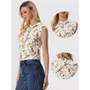 Allegra K Women's Ruffled Business Office 1950s Vintage Floral Sleeveless Top - 2 of 4