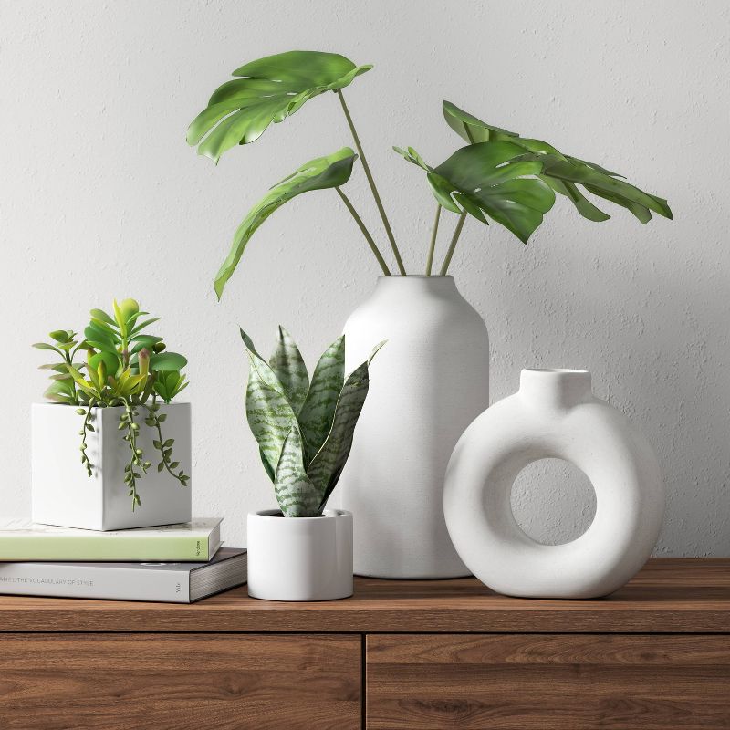 Textured Ceramic Vase White - Threshold™, 2 of 10