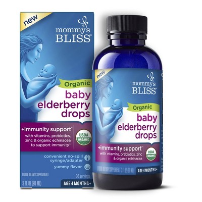 Mommy's Bliss Organic Baby Elderberry Drops + Immunity Support - 3 fl oz