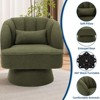 Modern Swivel Barrel Armchair, Velvet Upholstered Chair with Striped Backrest & Plush Seat, Accent Chair for Bedroom - 4 of 4