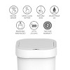 Nine Stars 50L/13.2gal Motion Sensor Trash Can Off White: Slim Expandable Indoor Garbage Pail, Battery Operated - 2 of 4