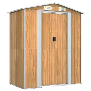 vidaXL Garden Shed Light brown Galvanized steel 75.6x42.5x87.8 in - 1 of 4
