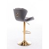 Maliang Set of 2 Swivel Bar Stools with Chrome Footrest, Height Adjustable, Velvet Seating - 3 of 4