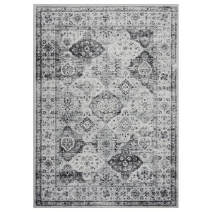 Fulvari Vintage Area Rug for Living Room, Non Slip Machine Washable Distressed Floor Carpet, Low Pile Traditional Floral Print Rug - 1 of 4