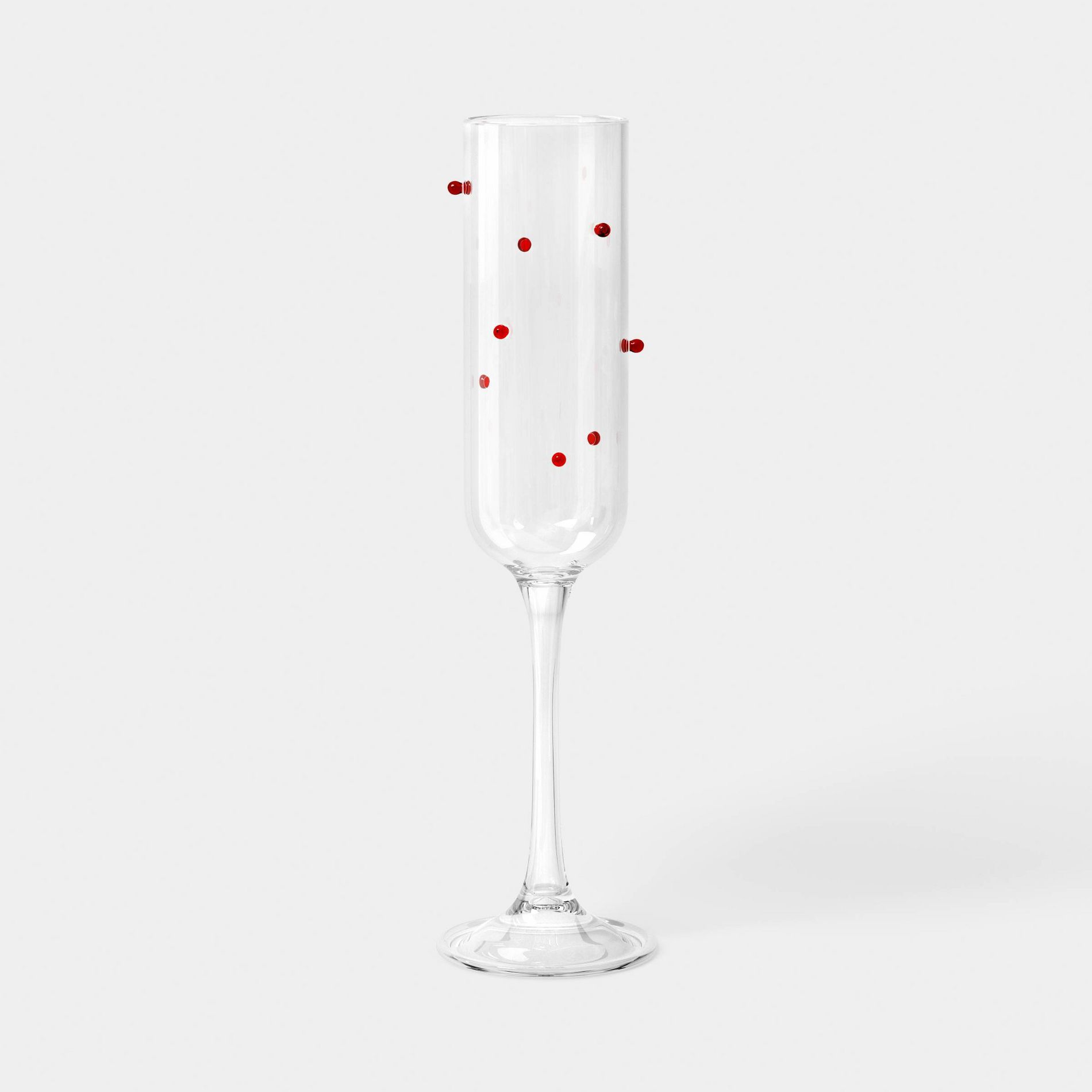 7.3 fl oz Champagne Glass Clear with Red Dots - Threshold™