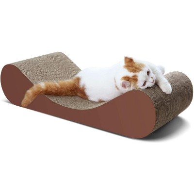 DOMETOUR Cat Scratcher Lounge Bed, Durable Cat Scratching Post Cardboard Prevents Furniture Damage
