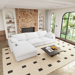 NicBex Couches for Living Room Feather-filled Seat Sofa Couches Comfy Upholstered 1pc Modular Design Sofa - 1 of 4