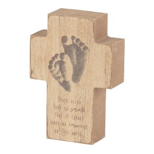 Dicksons No Foot So Small Natural Brown 2.75 x 4 Inch Wood Table Top Cross - 1 of 2