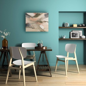 Trademark Fine Art Jennifer Goldberger Neutral Fluidity II Wood Slat Art - 1 of 4