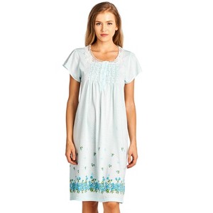 Casual Nights Women's Flowery Short Sleeve Nightgown - 1 of 4