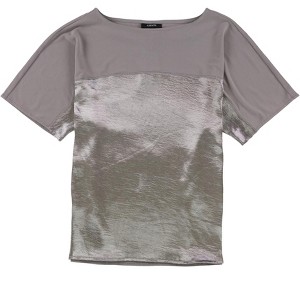 Alfani Womens Metallic-Panel Embellished T-Shirt - 1 of 2