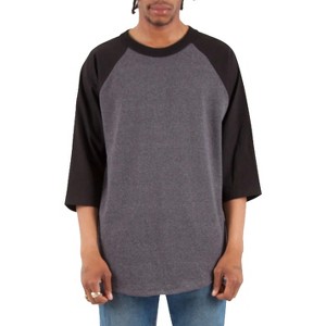 Shaka Wear Men's Classic 3/4 Sleeve Cotton Baseball Raglan T-Shirt - 1 of 3