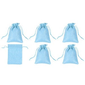 Unique Bargains Cotton Linen Bank Coin Change Bag with Drawstring 6 Pcs - 1 of 4
