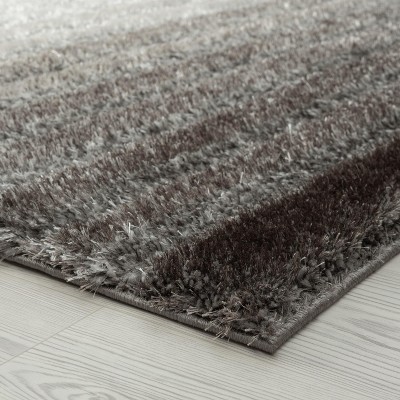 Gray Geometric 5' x 7' Shag Area Rug