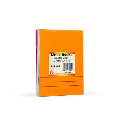 Hygloss® Bright Colors Lined Blank Books - 4.25 x 5.5 - Pack of 24