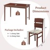 Costway 5 PCS Dining Table Set for 4 Farmhouse Wooden Table & 4 Upholstered Chairs - 3 of 4