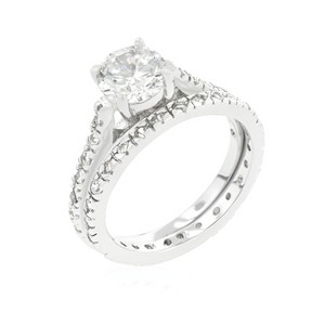 Slickblue Glistening Engagement Ring Set with 2.43 Ct. Round CZ, Women's Bridal Jewelry, Sizes 5-10 - 1 of 4