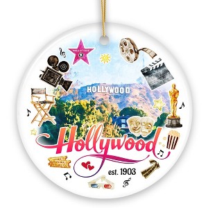 Artistic and Glamorous Hollywood Ceramic Ornament, Los Angeles Music and Entertainment Culture Gift| OrnamentallyYou - 1 of 4