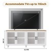 70 Farmhouse TV Stand with Glass Doors, Sideboard with Shelves, 5-Wood Leg Buffet for Living Room" - 2 of 3