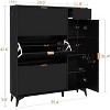 ELECWISH Shoe Cabinet with Doors, Slim Freestanding Shoe Storage Cabinet, 22 Pair Shoe Rack Organizer with 3 Flip Drawers for Entryway - 2 of 4