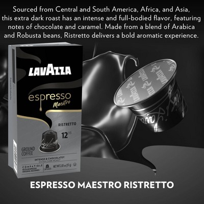 Lavazza Espresso Maestro Ristretto Aluminum Nespresso Compatible Dark Roast Coffee Capsules -10ct