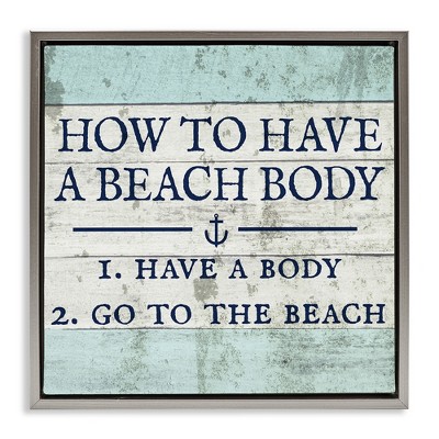 Stupell Industries Sassy Beach Body Steps, 25" x 25"