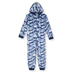 Sleep On It Boys Zip-Up Hooded Sleeper Pajama with Built Up 3D Character Hood - 1 of 3