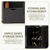 Vynxaria Multi-functional Hall Tree with Storage Shelves, Drawers, and Cabinet in Black - Elegant Entryway Solution - 3 of 4