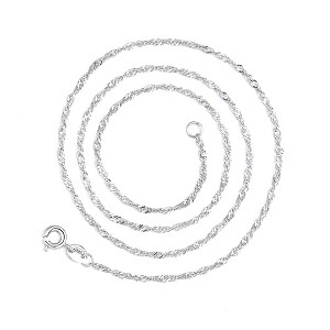 14K White Gold Wave Chain Necklace - 1 of 2