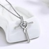 Clotth Sterling Silver Cross Necklace for Women - 925 Silver Choker with Cubic Zirconia,Faith-Based Accessory for Wedding,Birthday - 4 of 4