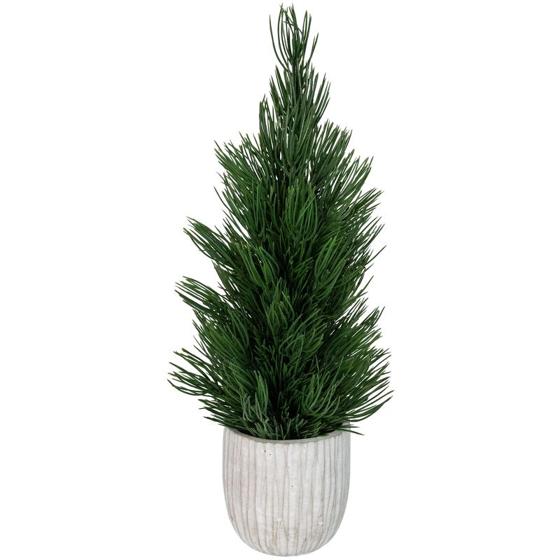 Northlight 13.25" Mini Fir Artificial Tabletop Christmas Tree with Cement Base - Unlit, 1 of 4