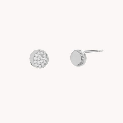 Moon Phase Stud Earrings Sterling Silver Target
