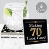 Big Dot of Happiness Adult 70th Birthday - Gold - Funny Birthday Party Decorations - Drink Coasters - Set of 6 - 2 of 4