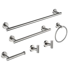 Chery Life 6 Piece Stainless Steel Bathroom Towel Rack Set Wall Mount - 1 of 4
