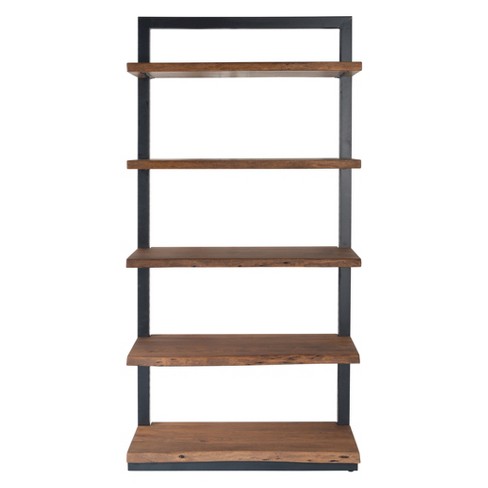 75 Sequoia Natural Live Edge 5 Shelf Bookcase Light Brown