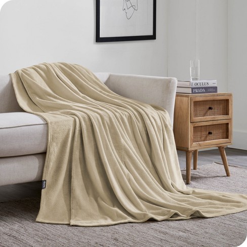 Oyster Microplush Giant Fleece Blanket By Bare Home : Target