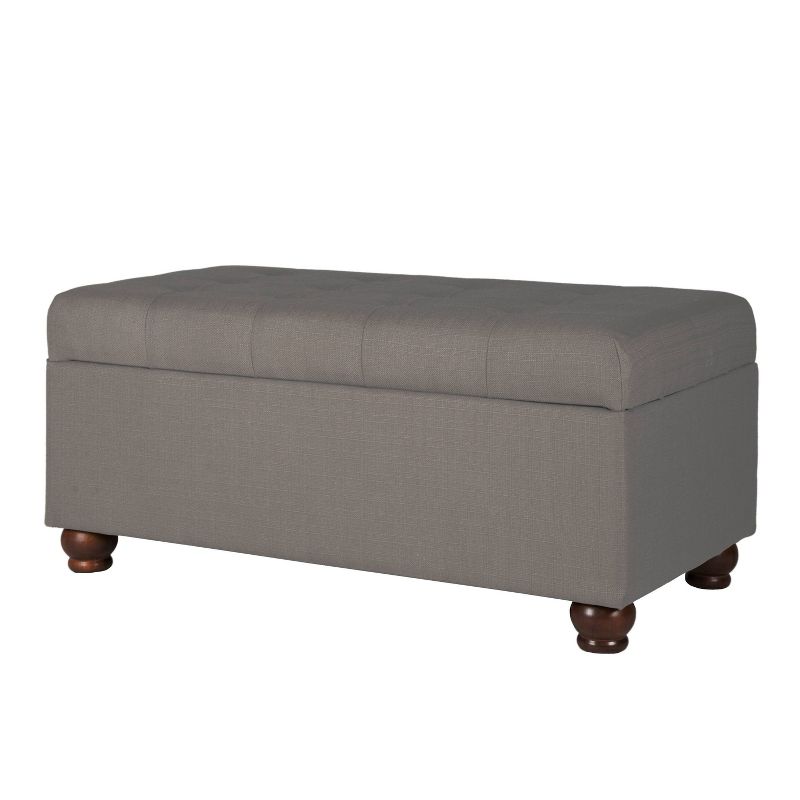 Large Tufted Storage Bench Textured Gray - HomePop, 1 of 10