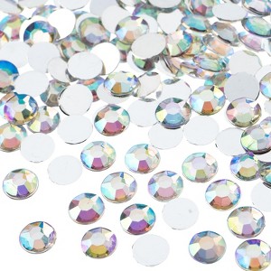 John Bead 1000-Piece 8mm (SS39) Crystal AB Acrylic Round Flat Back Rhinestones - 1 of 4