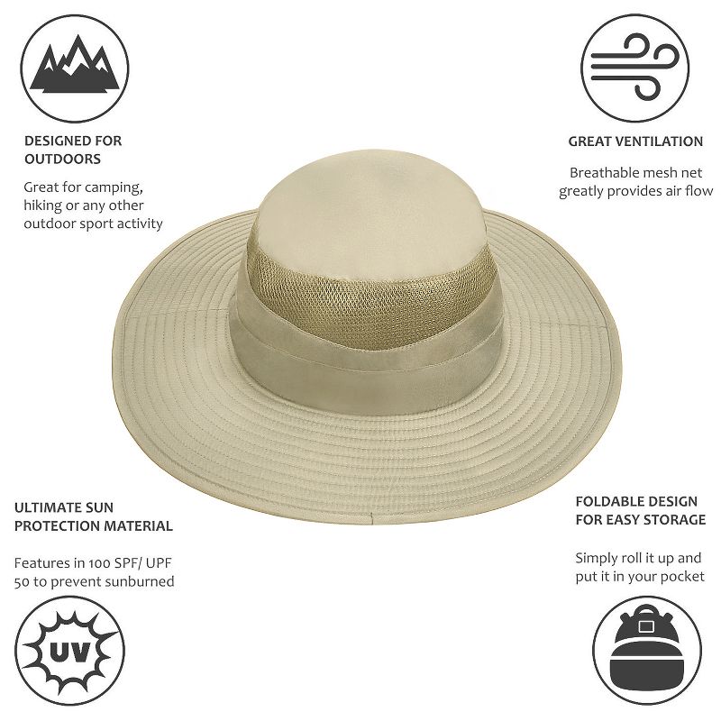 Solaris Water Repel Sun Hat for Men Wide Brim Fishing Hat Boonie Cap for Boating Hiking Beach Travel Camping, 2 of 7