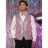 Lars Amadeus Men's Sequin Shiny Slim Fit Sleeveless Suit Waistcoat Set with Bow Tie - 2 of 4