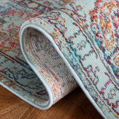Luxor Blue Hand-Knotted Square Viscose Area Rug