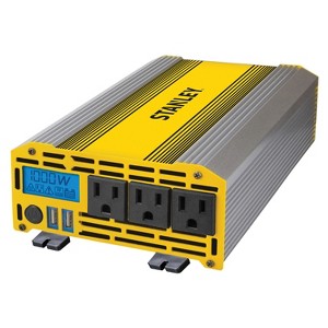 Stanley Tools 1,000-Watt Power Inverter, 3 AC Outlets and 2 USB-A Ports, PI1000S in Silver - 1 of 4