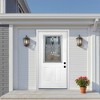 36 X 80 Inches Fiberglass Entry Door,6-9/16 Vinyl Frame,Decorative Glass Door,Primed Knock-Down,with Brickmould,Right Hand Inswing Door - 2 of 4