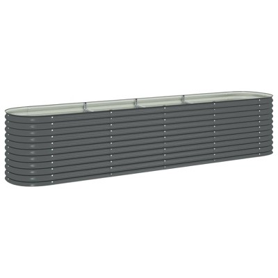 vidaXL Garden Raised Bed PP Anthracite 16.9"x16.9"x13.8"